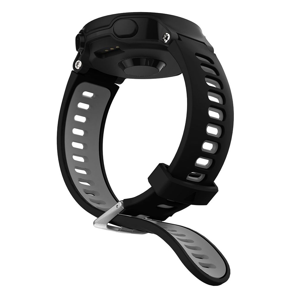 Garmin Forerunner 735XT/220/230/235/620/630 Silikon Klokkereim - Svart/Grå