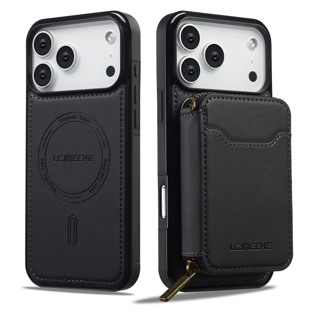 LC.IMEEKE iPhone 18 Pro Max/17 Pro Max MagSafe-kuori lompakolla - Musta