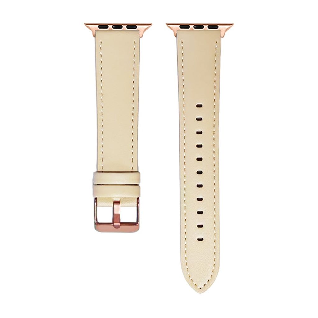 Apple Watch 38/40/41/42mm Urrem i ægte læder – Beige