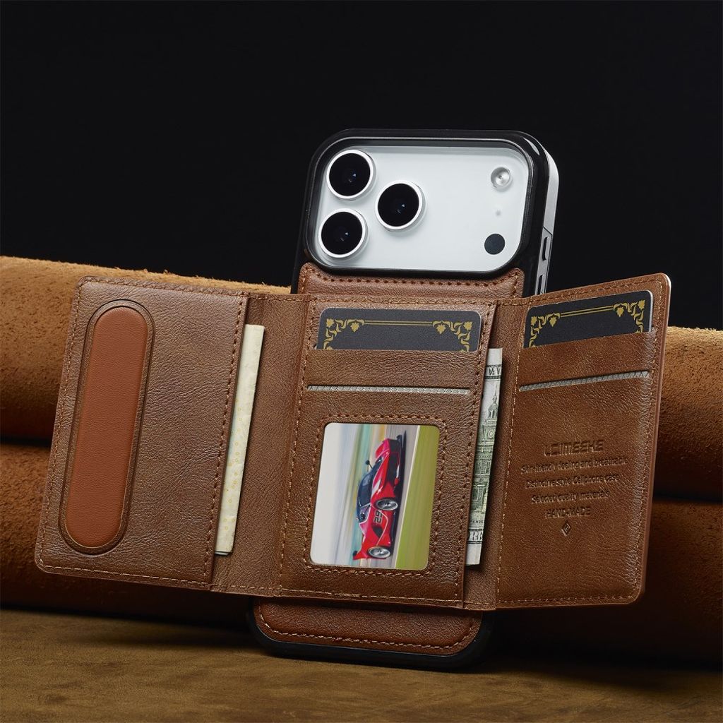 LC.IMEEKE iPhone 17 Pro MagSafe cover med pung - Brun