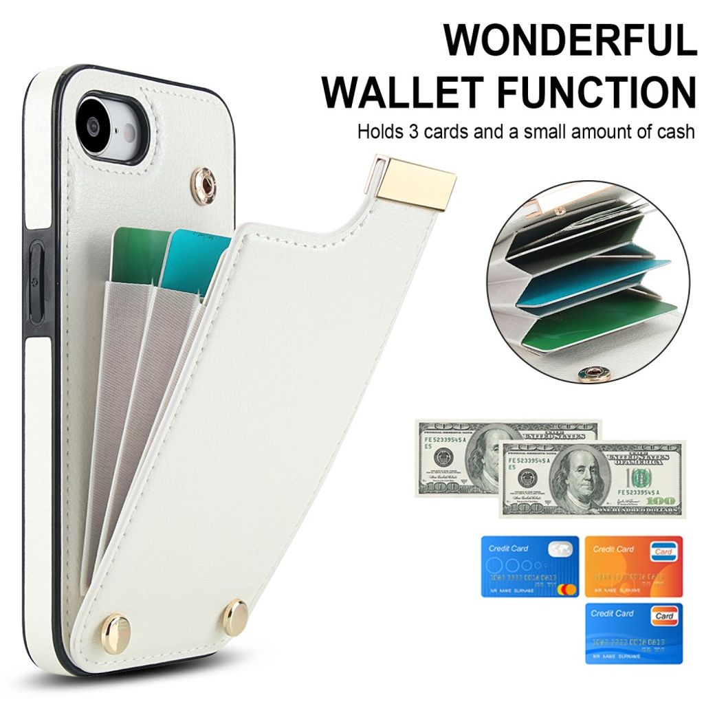 iPhone 16e Case with Card Holder - White