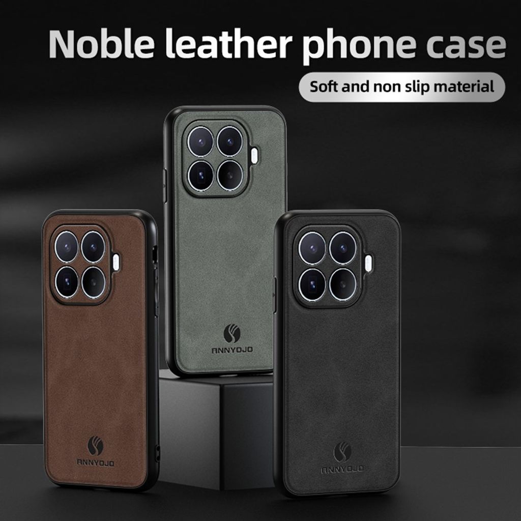 ANNYOJO Xiaomi 17T Pro Skal med baksida i PU-läder - Vinröd