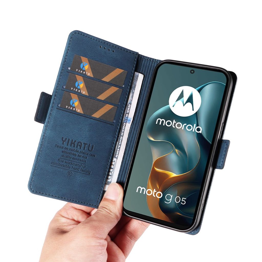 YIKATU Motorola Moto G05 4G Plånboksfodral - Blå