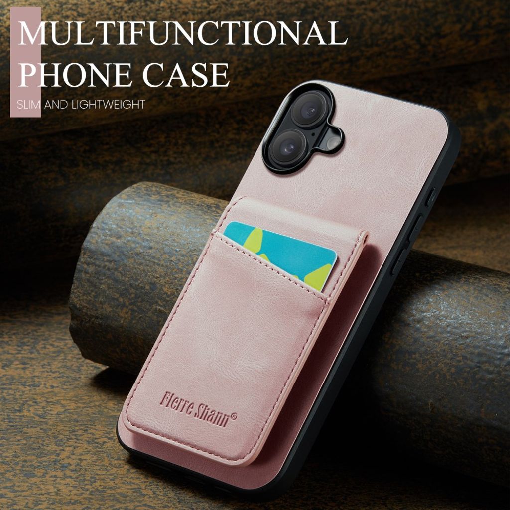 FIERRE SHANN iPhone 16 Skal med Stativ - Rosa