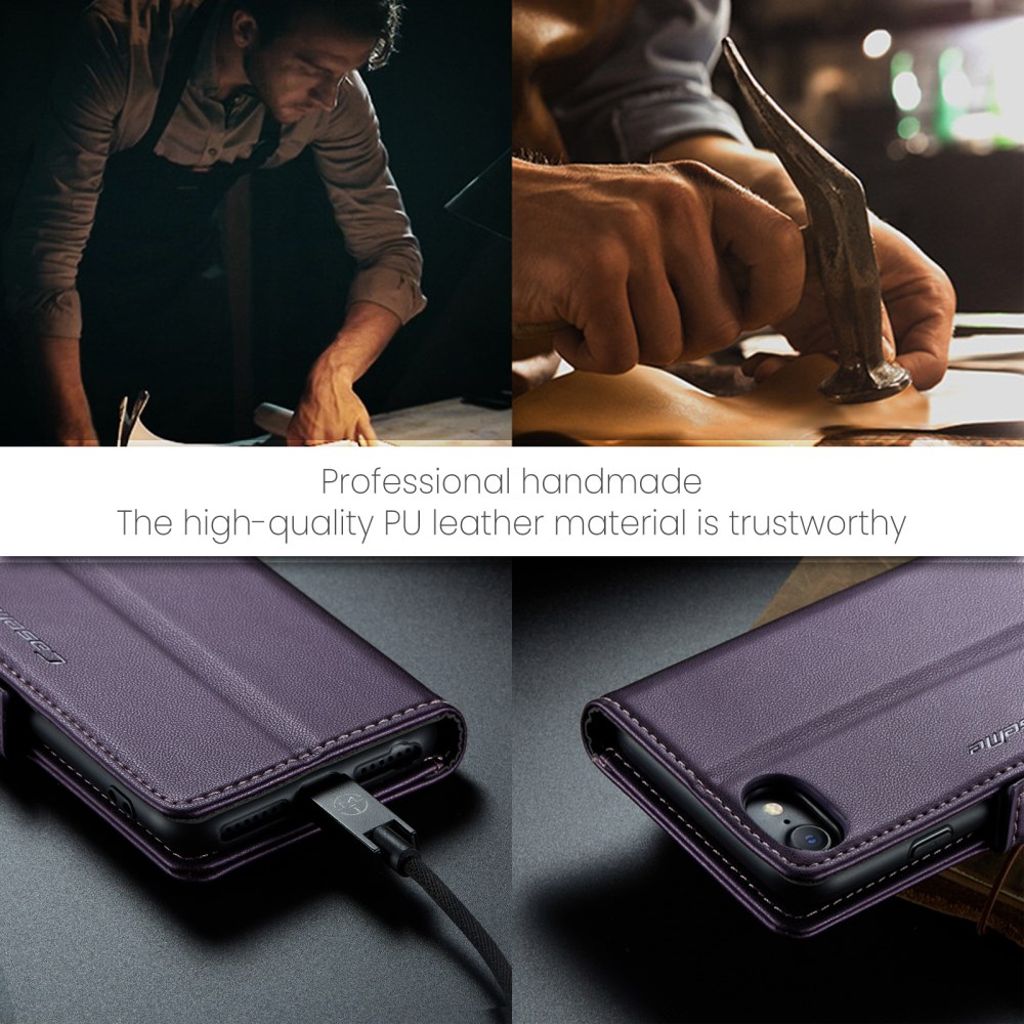 CASEME iPhone 6/6s/7/8/SE 2020/2022 Etui med Kortplads - Lilla