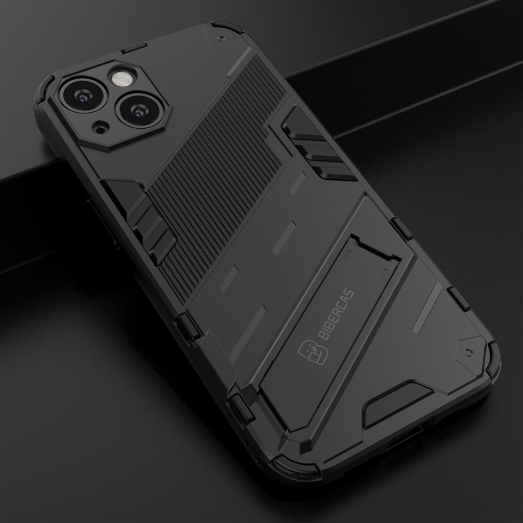 iPhone 13 Kuori Jalustalla Iskunkestävä - Musta