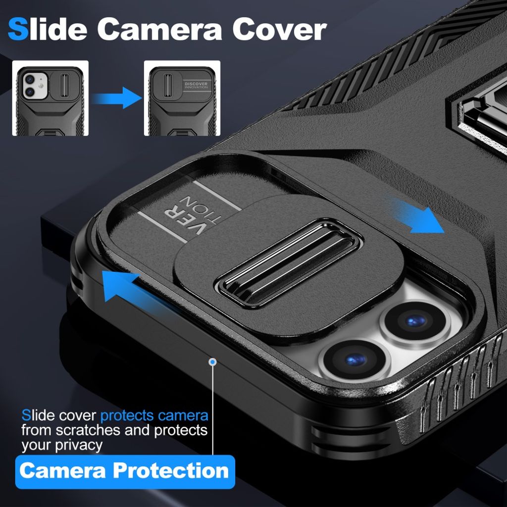 iPhone 12 / 12 Pro Skal med Stativ - Svart