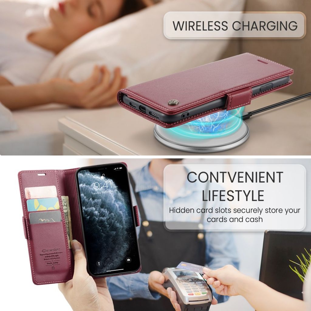CASEME iPhone 11 Pro Max Lompakkokotelo RFID-estolla – Punainen