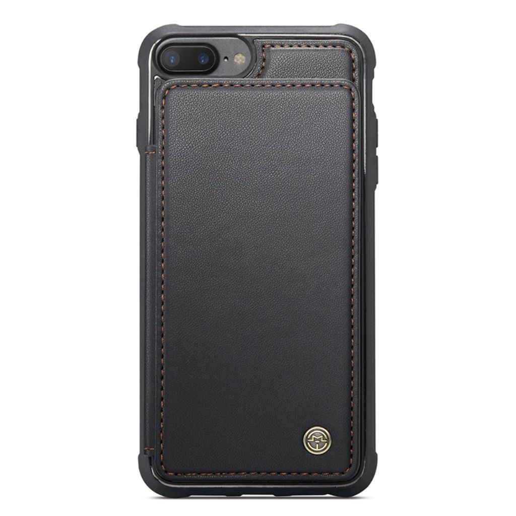 CASEME iPhone 6 Plus/6s Plus/7 Plus/8 Plus Cover med 5 Kortplads - Sort