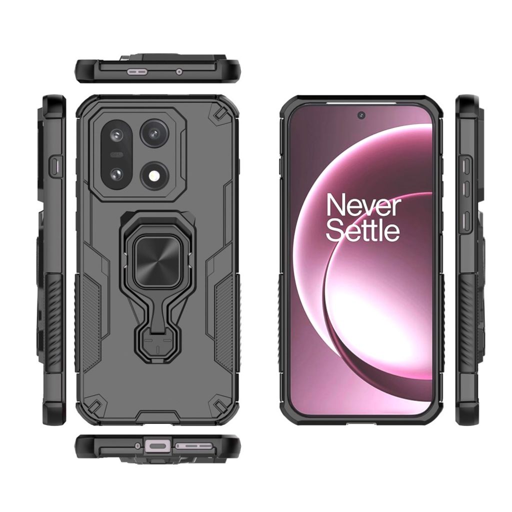 OnePlus 15 5G Kuori Sormusjalustalla – Musta