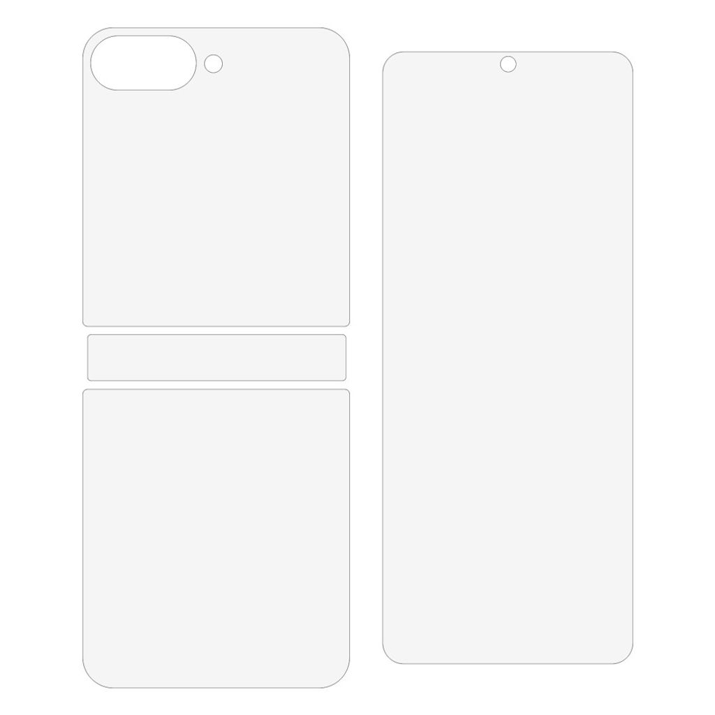 Samsung Galaxy Z Flip8 Skærmbeskyttelse sæt 3 stk. TPU+PET med Hængselbeskyttelse
