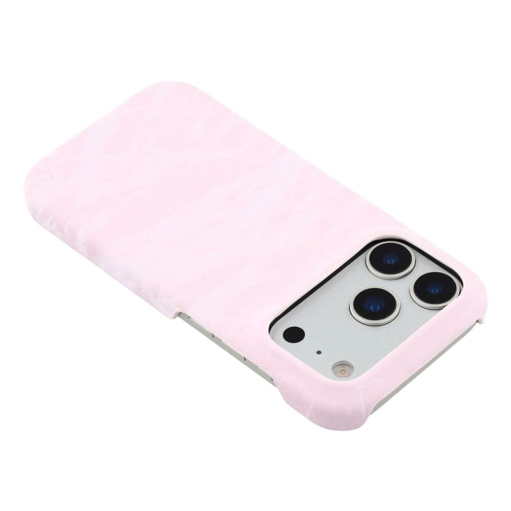 **iPhone 18 Pro Max/17 Pro Max-deksel med fløyelsutseende – rosa**