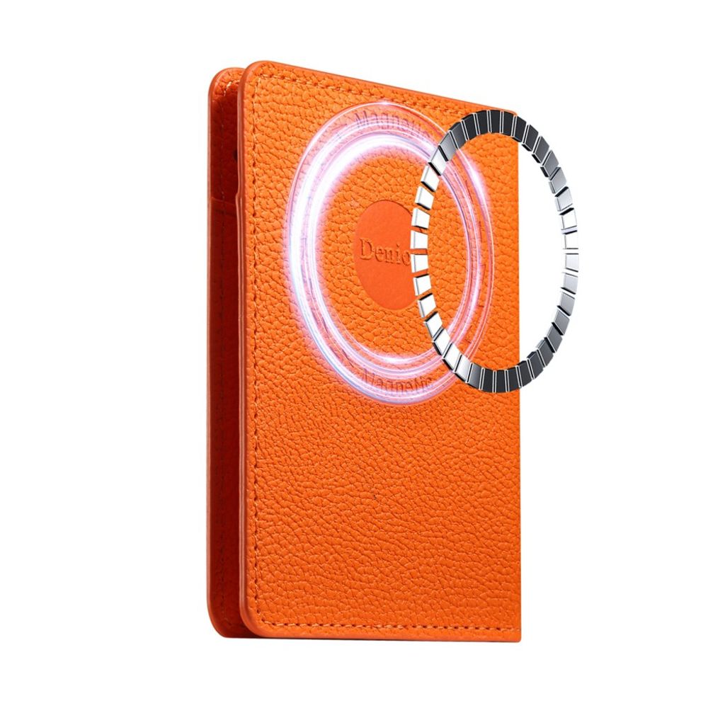 DENIOR MagSafe Wallet Magnetisk Kortholder for Mobiltelefon - Oransje
