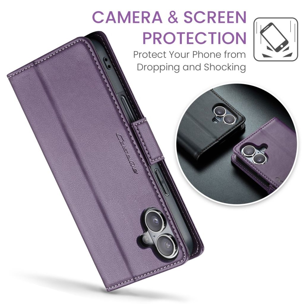 CASEME iPhone 16 Cover with Card Slots - Purple