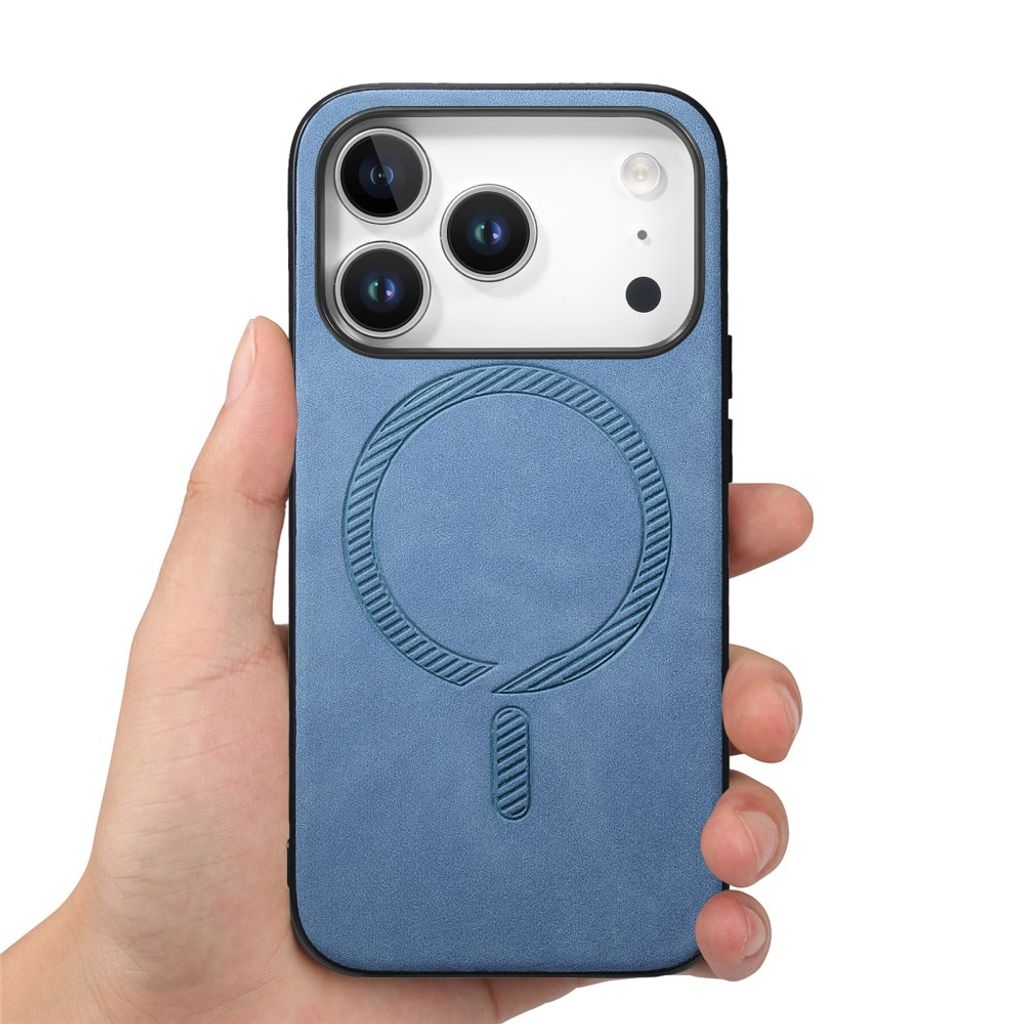 iPhone 18 Pro Max/17 Pro Max MagSafe Skal i PU-läder - Blå