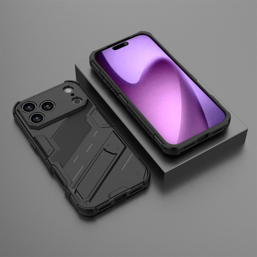 iPhone 17 Pro Max Deksel med Stativ - Svart