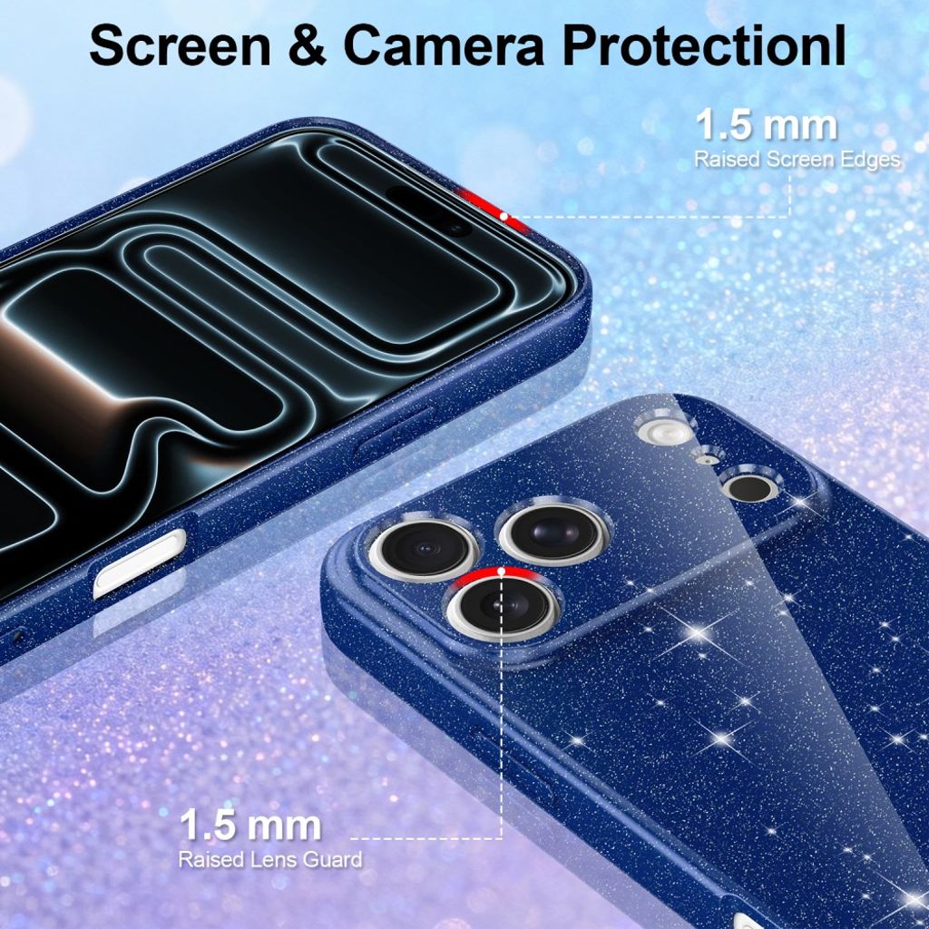 iPhone 17 Pro Max MagSafe Kimaltava Kuori – Sininen