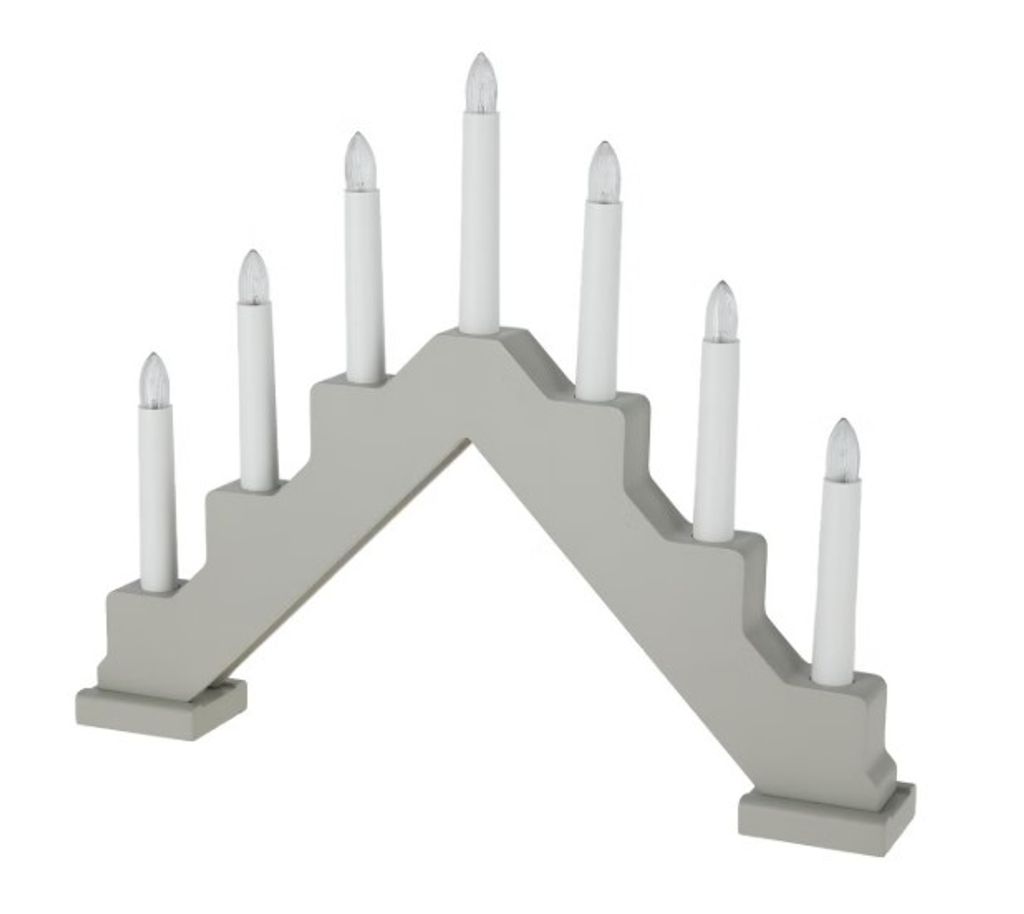 Northlight Anna Houten Adventskandelaar Beige 7 Lichtjes 38x31cm