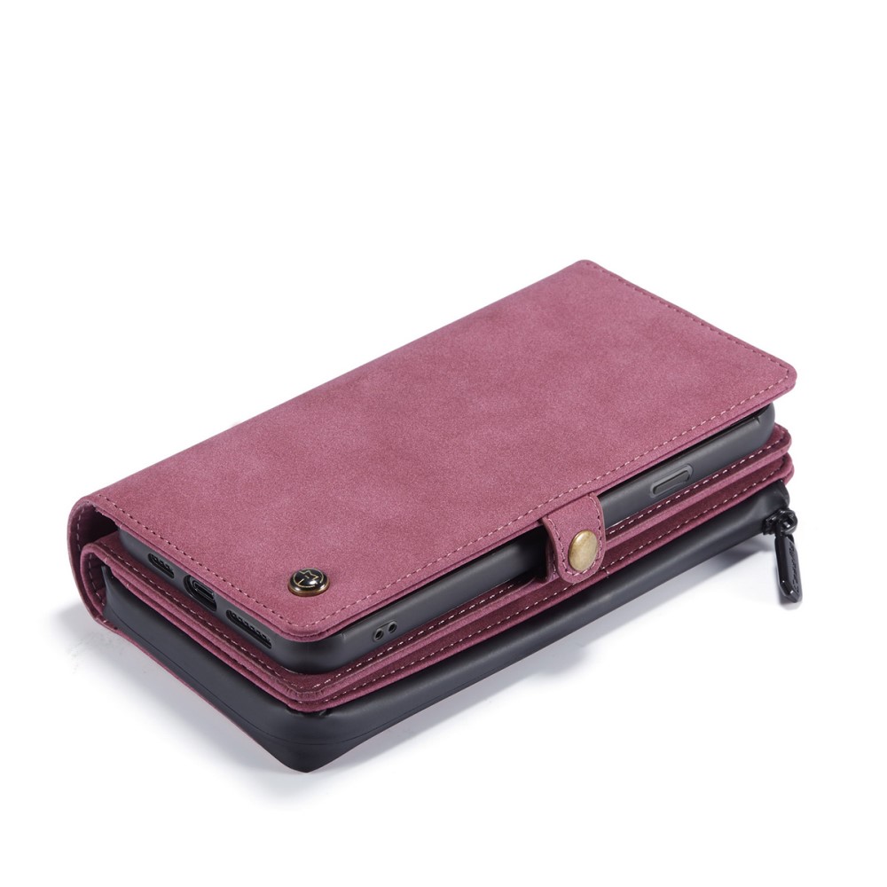 CASEME 2-i-1 XL Plånboksfodral + Avtagbart Skal för iPhone 7/8/SE - Röd