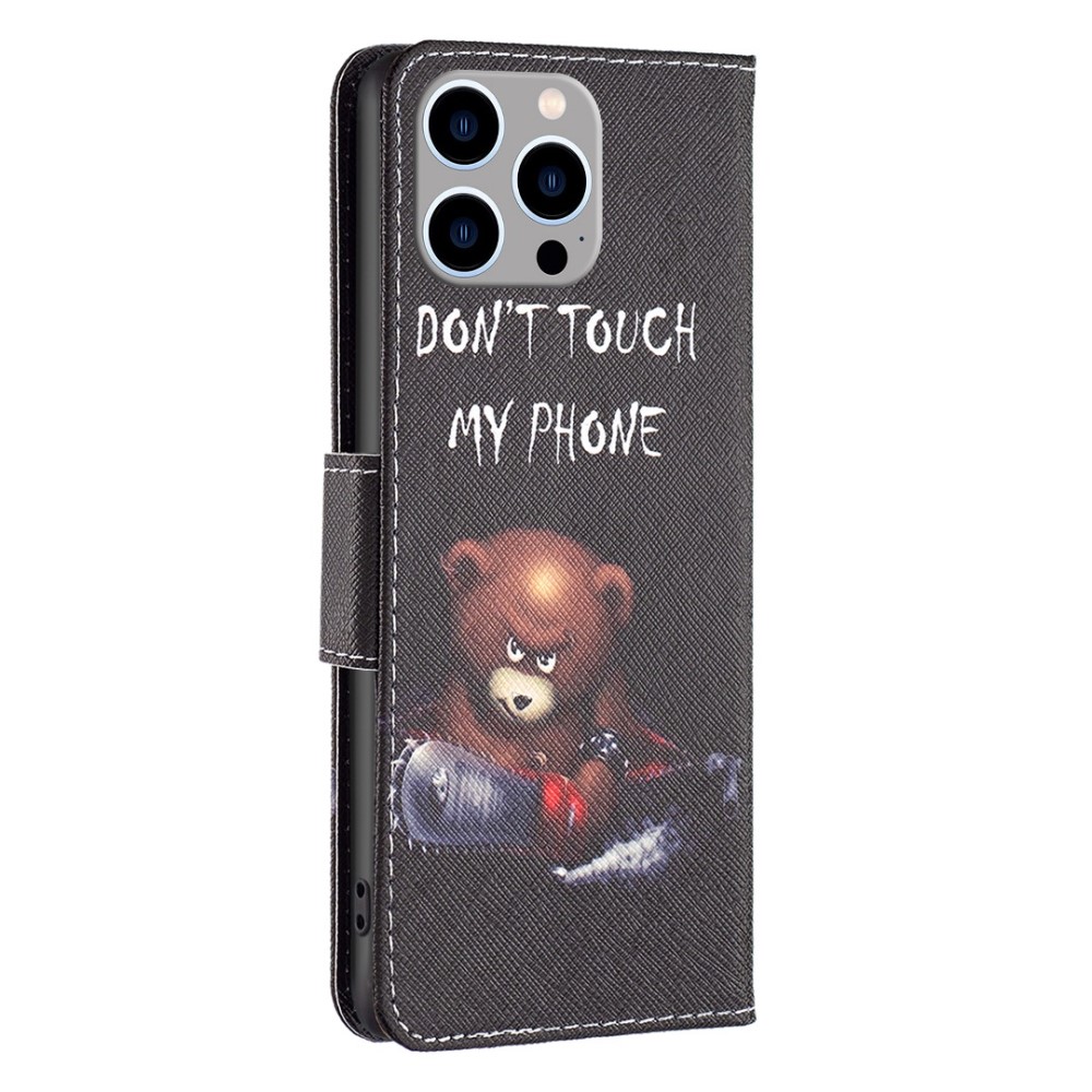 PU Leather Stand Suoja iPhone 14 Pro Max - Bear