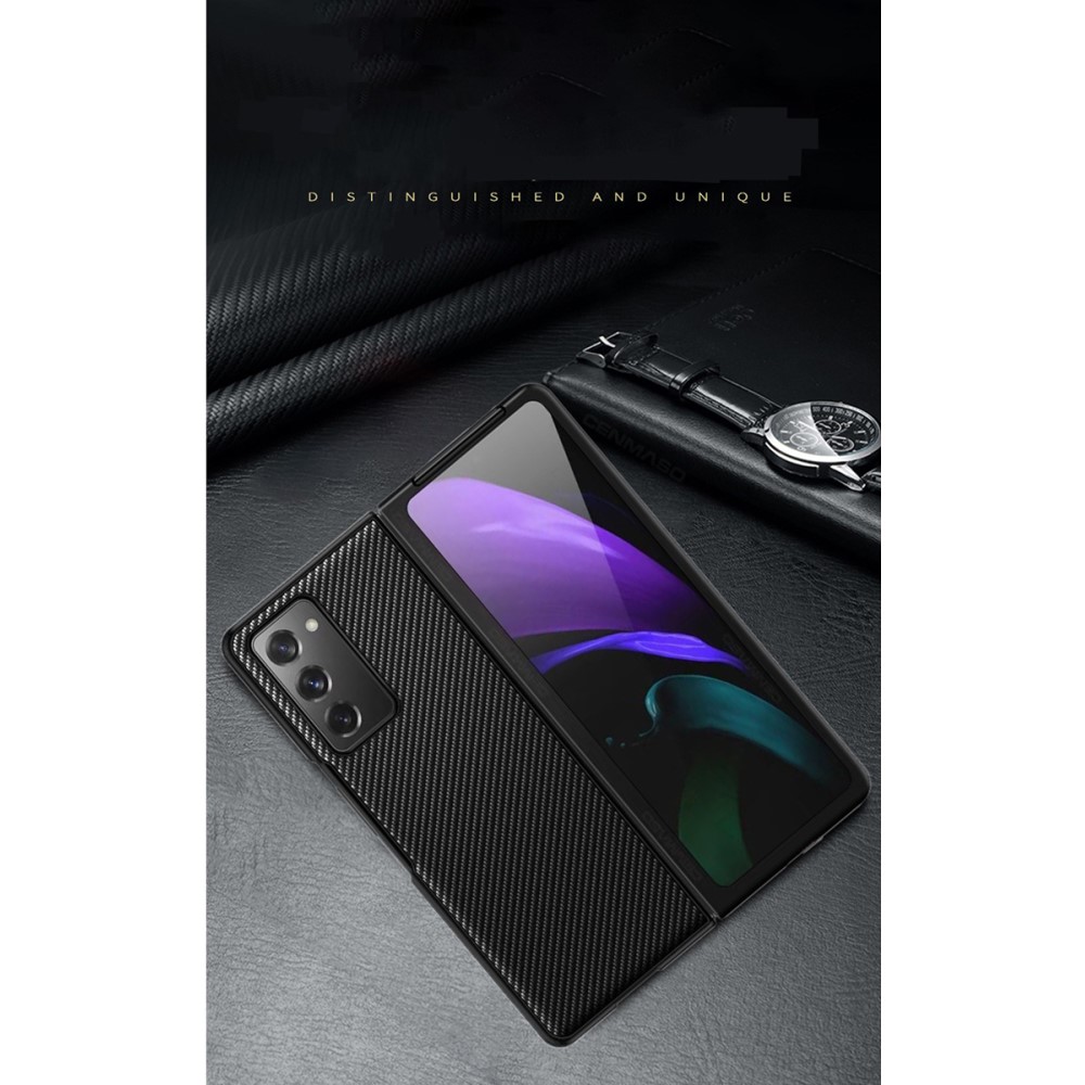 Carbon Fiber Kuori Samsung Galaxy Z Fold2 - Musta