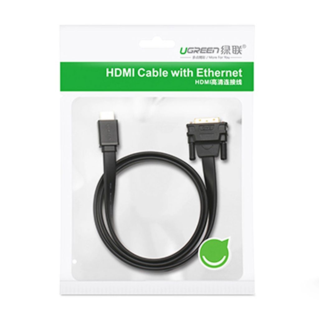 UGREEN HDMI hane till DVI hane kabel, dubbelriktad, 2m - Svart