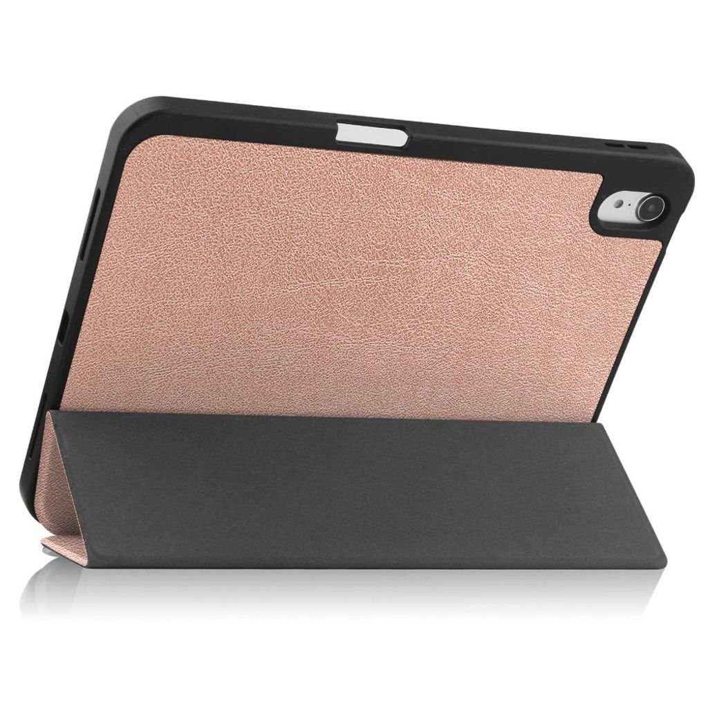 iPad A16 11" 2025/10.9" 2024 Tri-fold flip cover i PU-læder med holder til styluspen - Rose guld