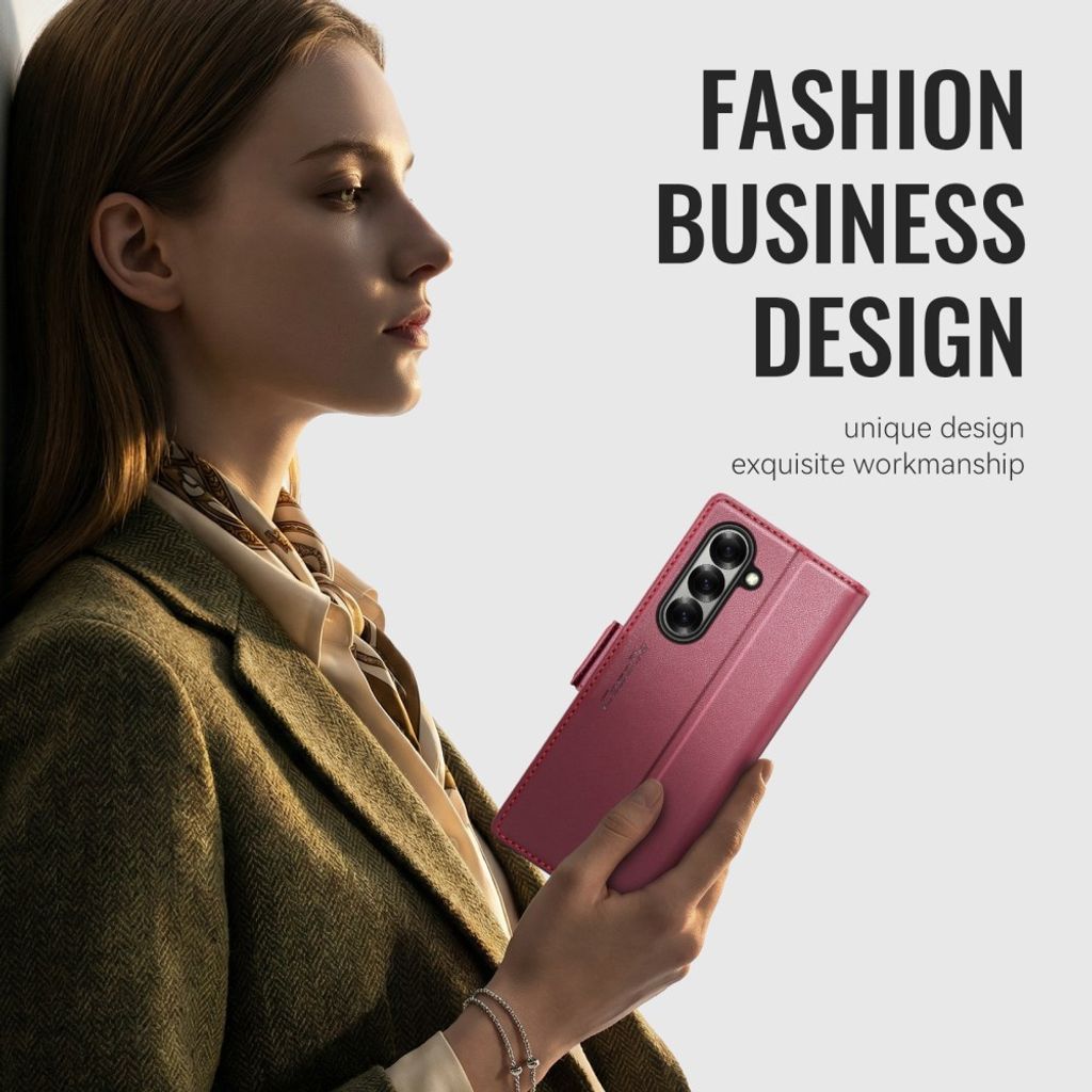 CASEME Samsung Galaxy Z Fold8 Ultra Flip Cover med RFID blokering - Rød