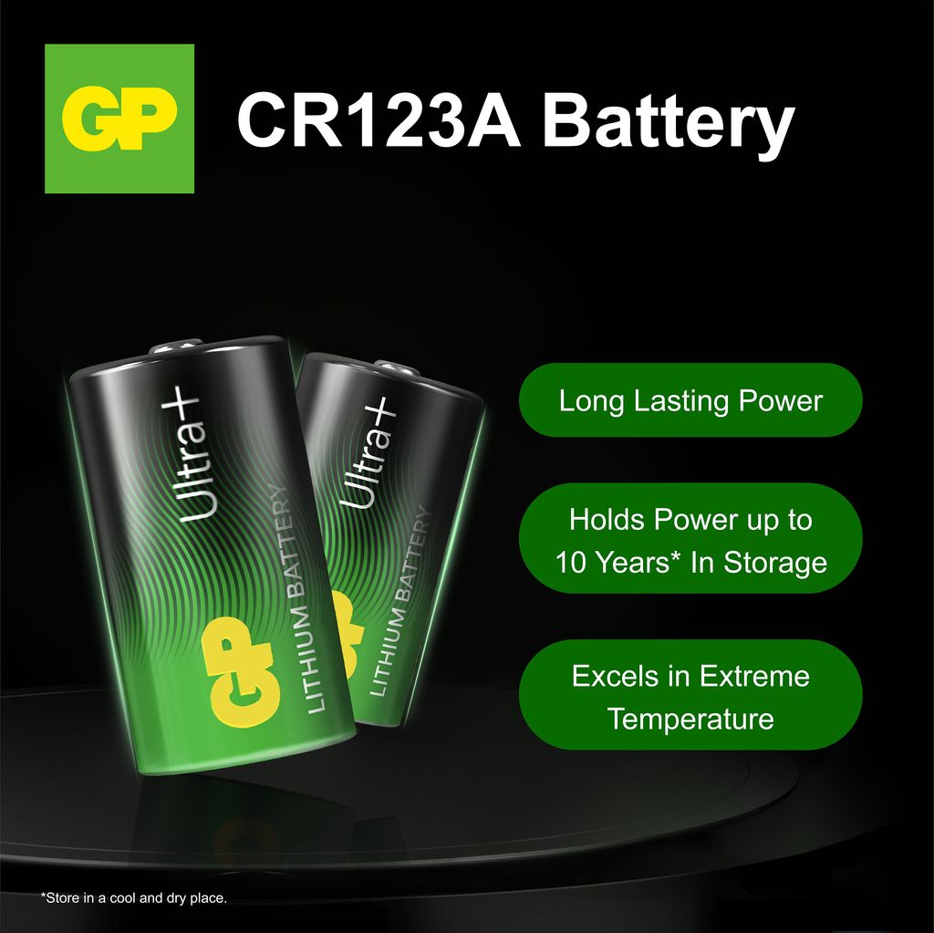 GP CR 123A-U4/ 123A litium batteri - 4 Pakke
