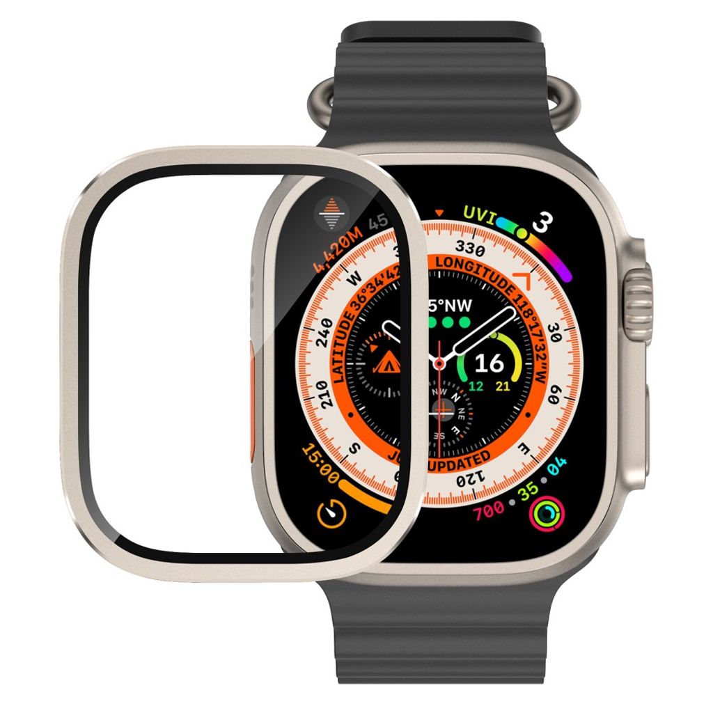 Apple Watch Ultra 3/Ultra 2/Ultra 49 mm skjermbeskytter i herdet glass – grå