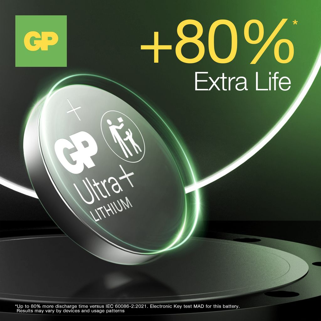 CR2025 2-pakning GP Ultra Plus litiumknappcellebatterier