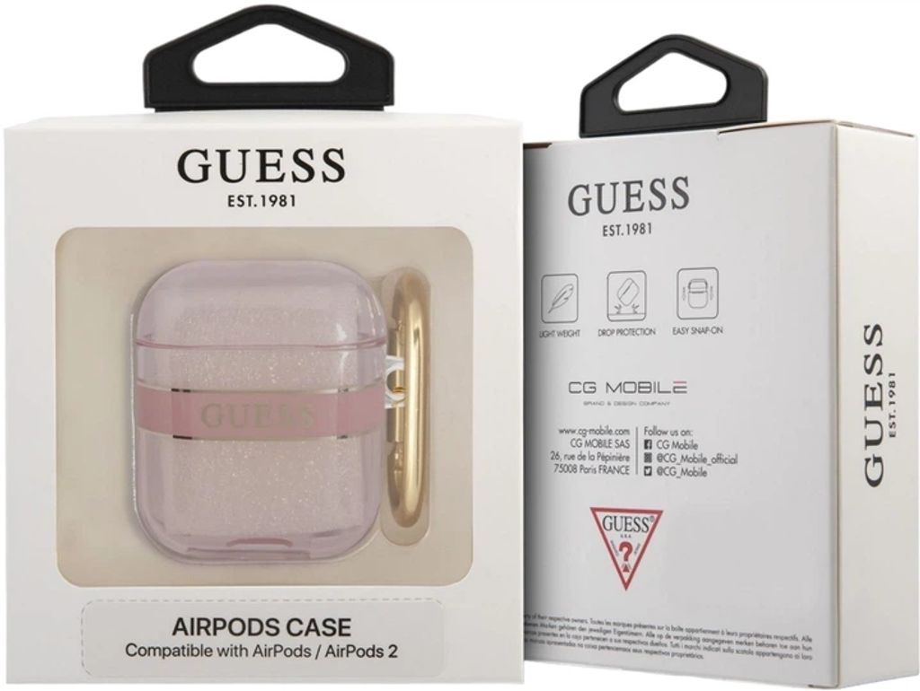 Guess Strap Etui till AirPods 1/2 - Lyserød
