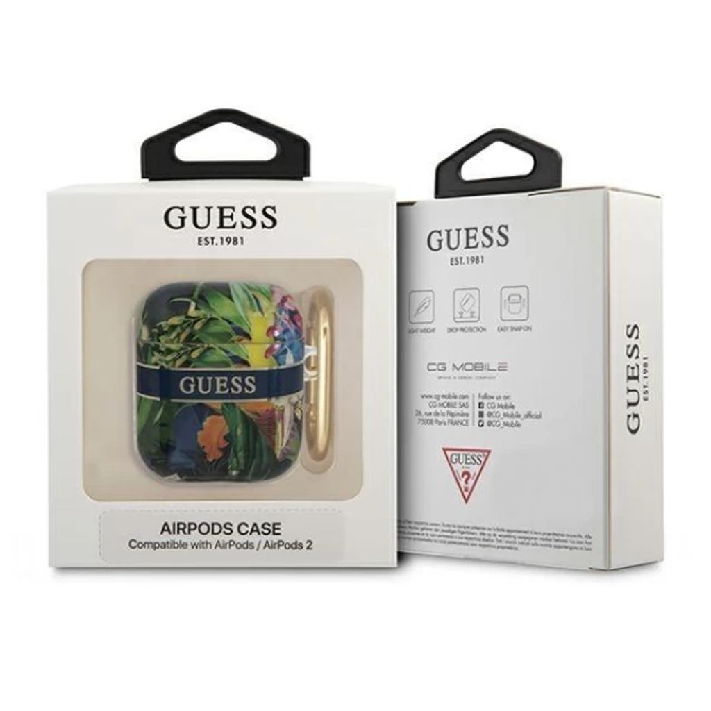 Guess Flower Strap Etui till AirPods 1/2 - Blå