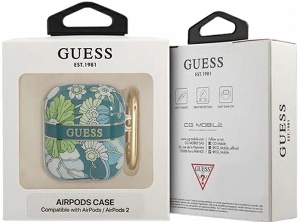 Guess Flower Strap Etui till AirPods 1/2 - Grøn