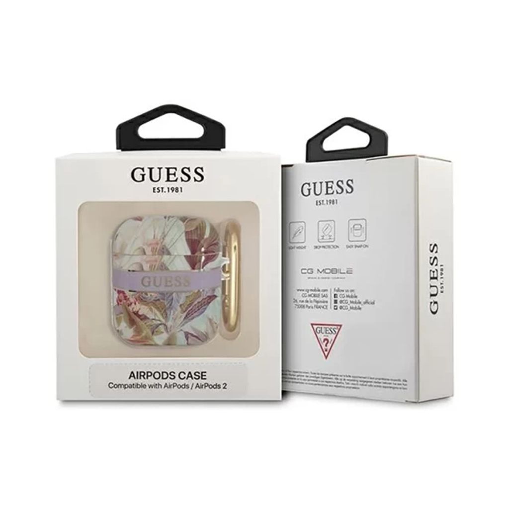 Guess Flower Strap Etui till AirPods 1/2 - Lilla