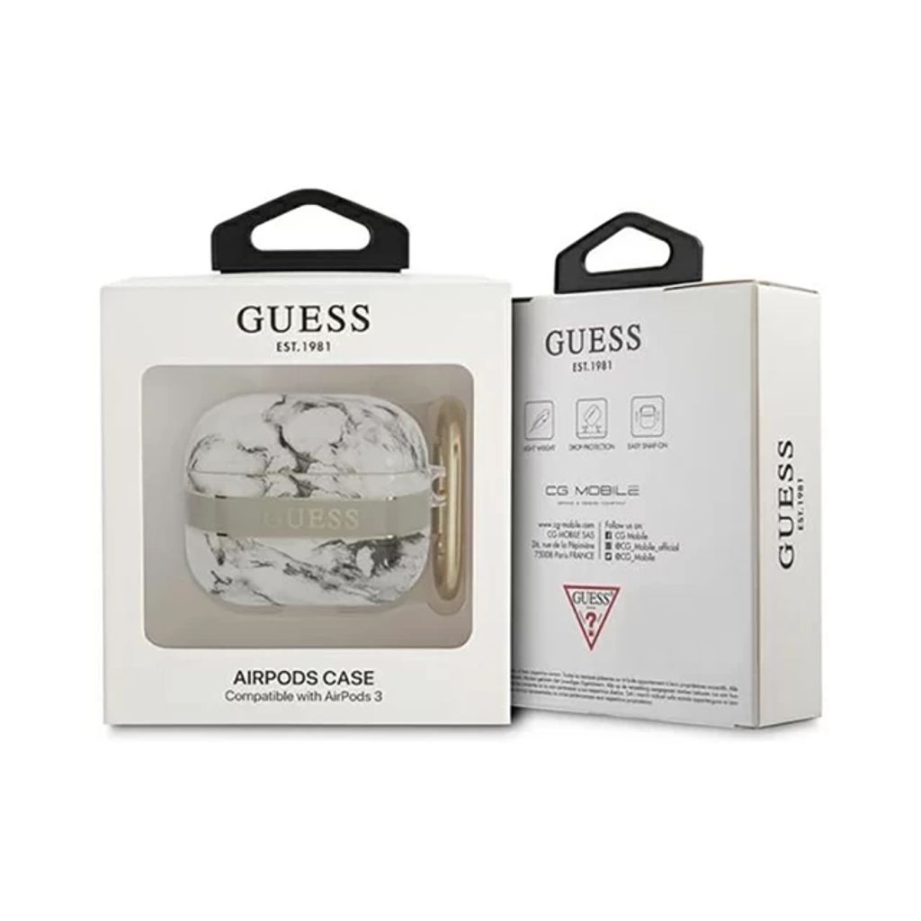 Guess Marble Strap Fodral till Airpods 3 - Grå