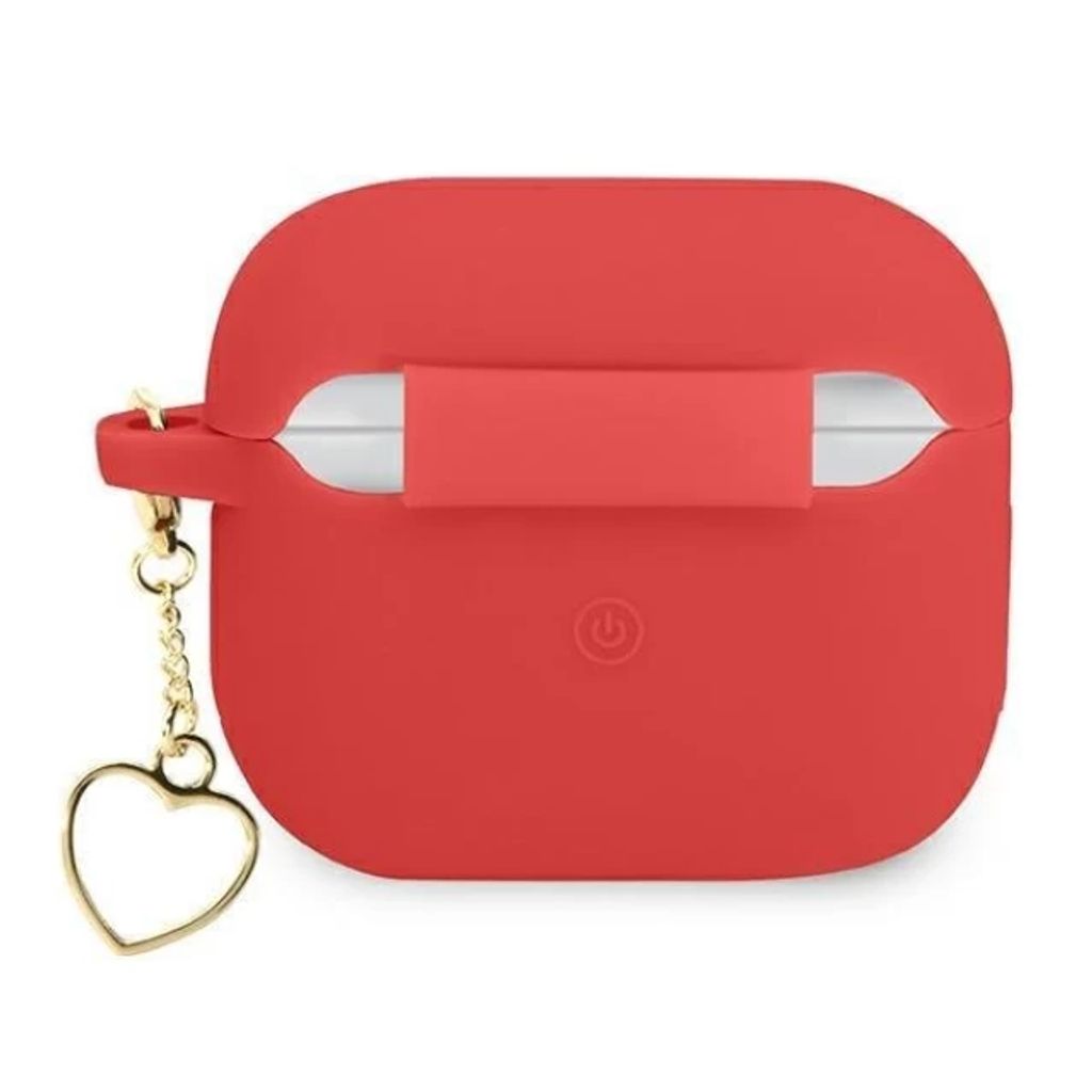 Guess Charm Heart Silikon Fodral till Airpods 3 - Röd