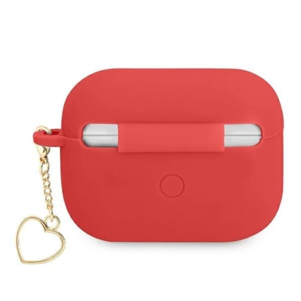 Guess Charm Heart Silikon Fodral till AirPods Pro - Röd