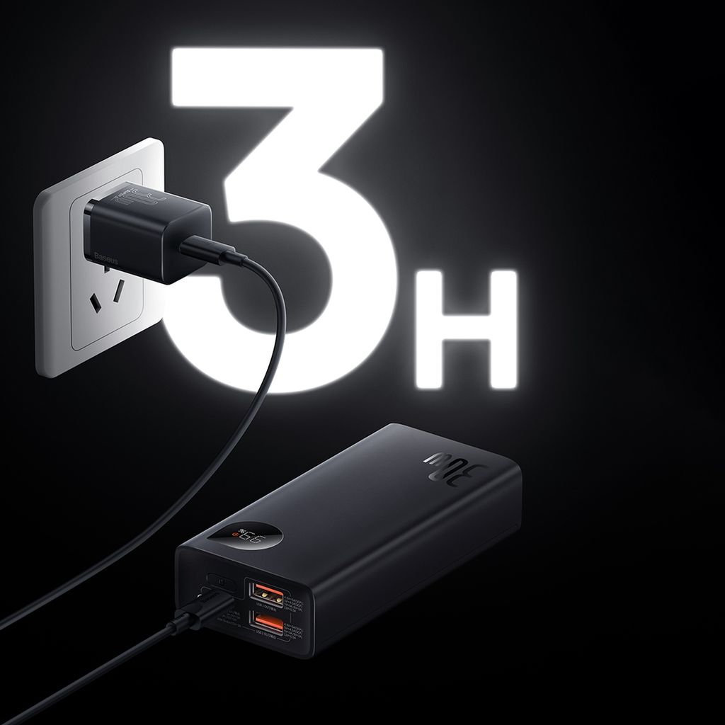 Baseus Adaman2 powerbank digital display 10000mAh 30W svart