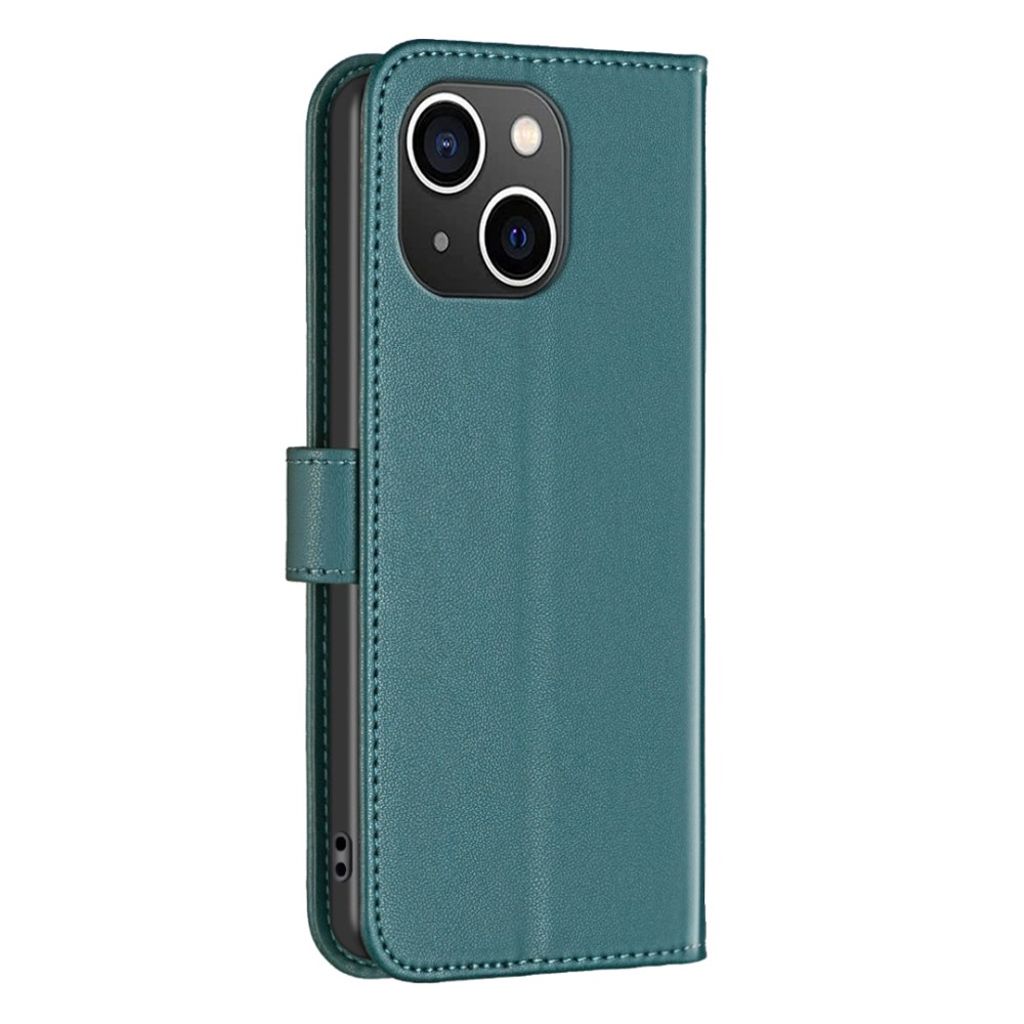 BINFEN COLOR iPhone 15 Wallet Cover Stand PU Leather - Green