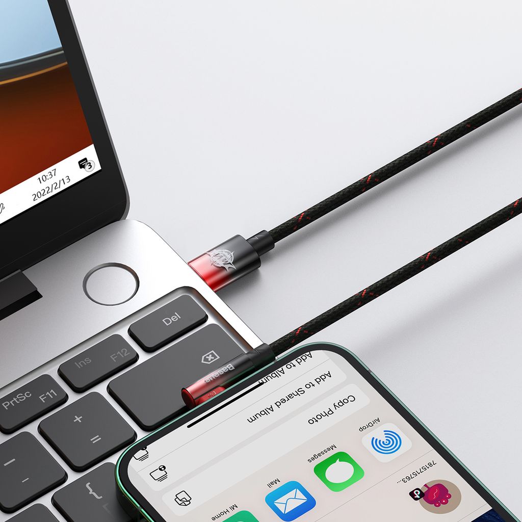 Baseus CAVP000220 Lightning til USB-C PD kabel 20W 1m – rød