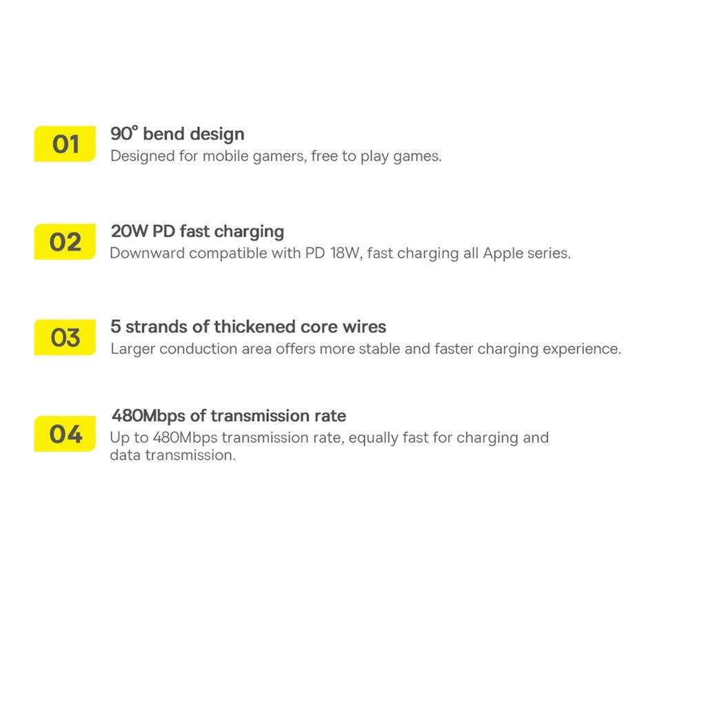 Baseus CAVP000220 Lightning til USB-C PD kabel 20W 1m – rød