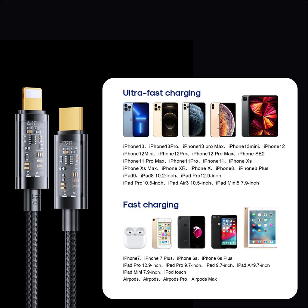 Joyroom S-CL020A20 Lightning / USB-C PD kabel 2m 20W - blå