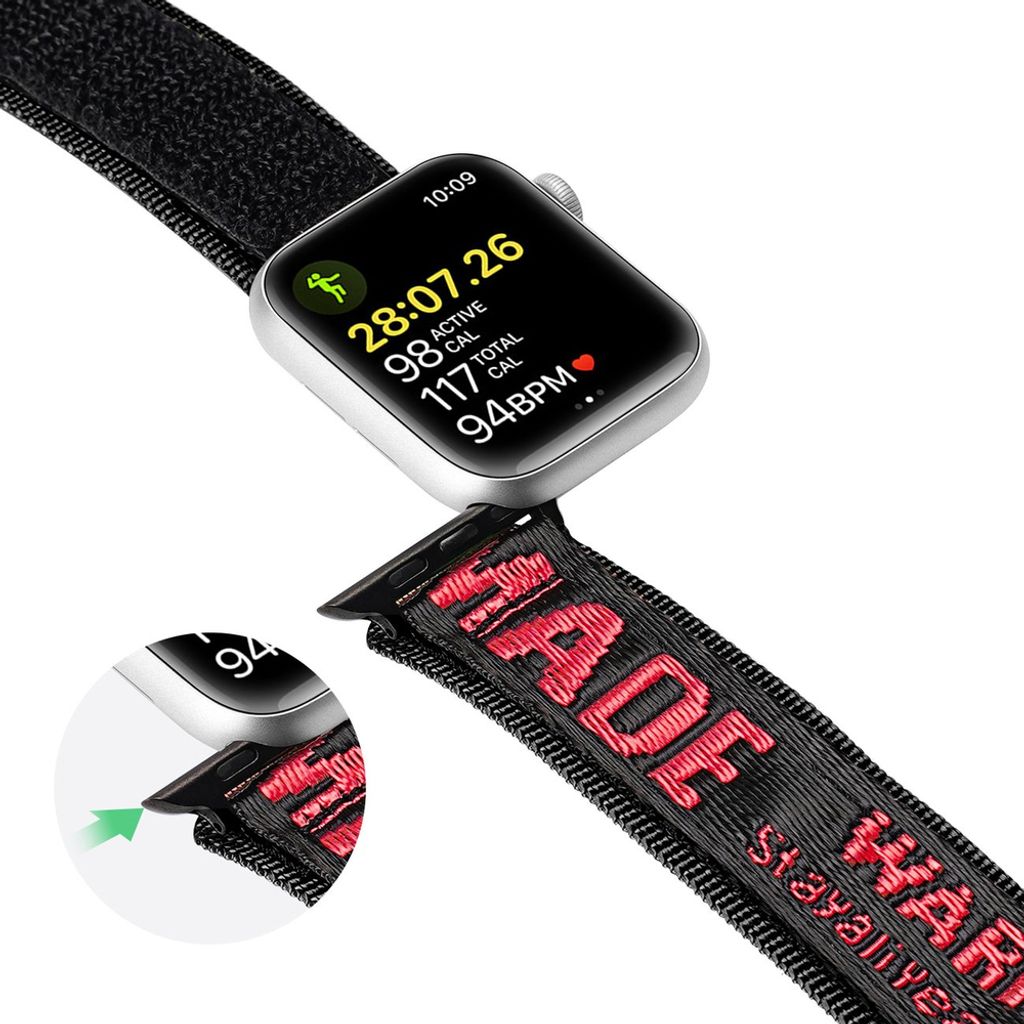 Dux Ducis Outdoor Urrem til Apple Watch 42/44/45/49mm - Sort/Rød