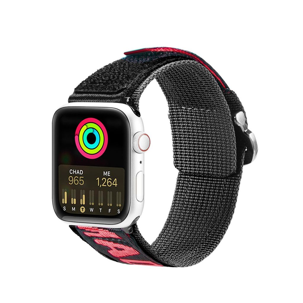 Dux Ducis Outdoor Urrem til Apple Watch 42/44/45/49mm - Sort/Rød