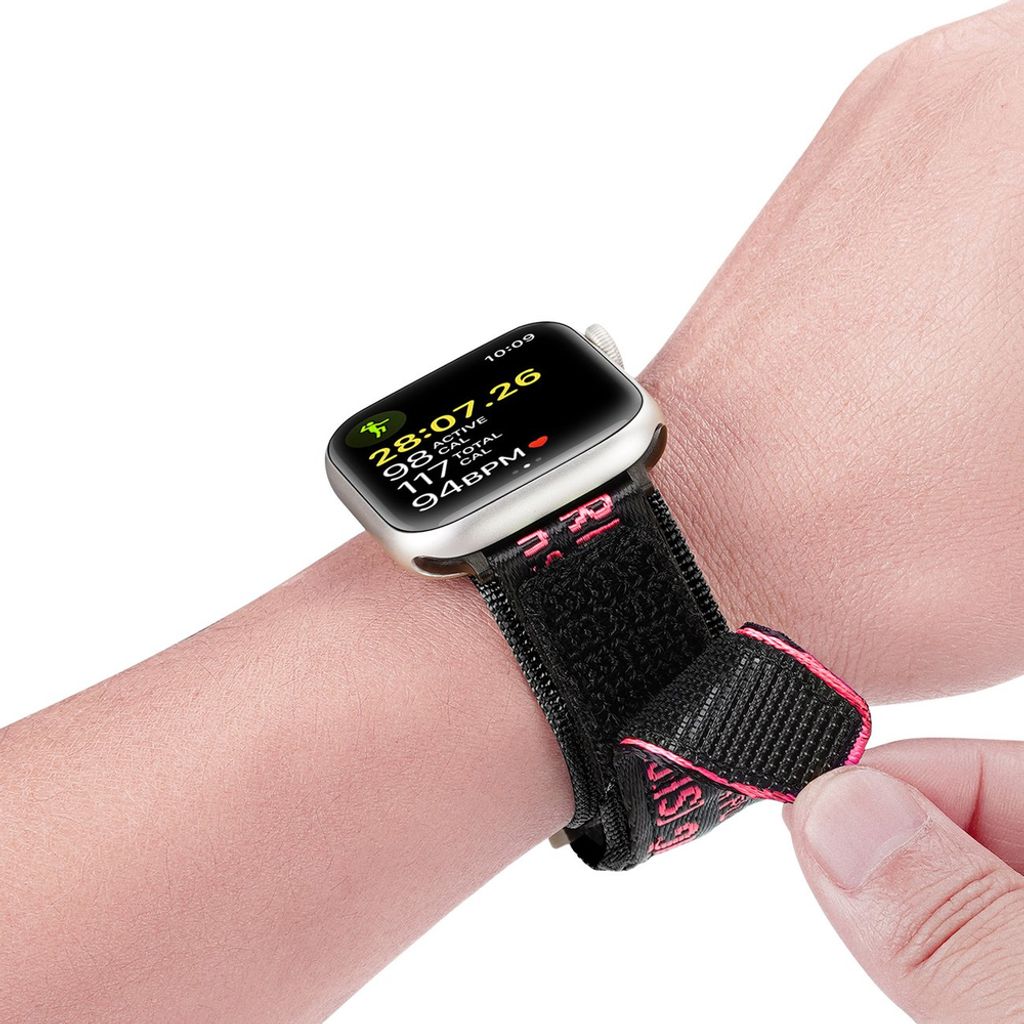 Dux Ducis Outdoor Urrem til Apple Watch 42/44/45/49mm - Sort/Rød