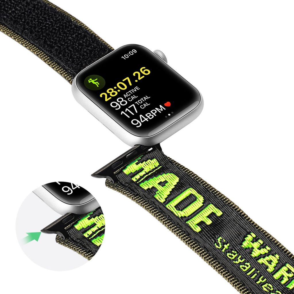Dux Ducis Outdoor Urrem til Apple Watch 42/44/45/49mm - Sort/Grøn
