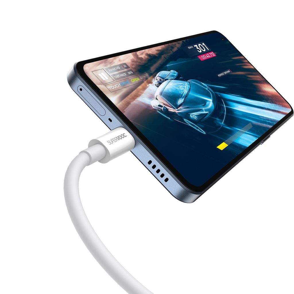 Baseus Superior Series SUPERVOOC USB-A til USB-C 65W 1m kabel hvid