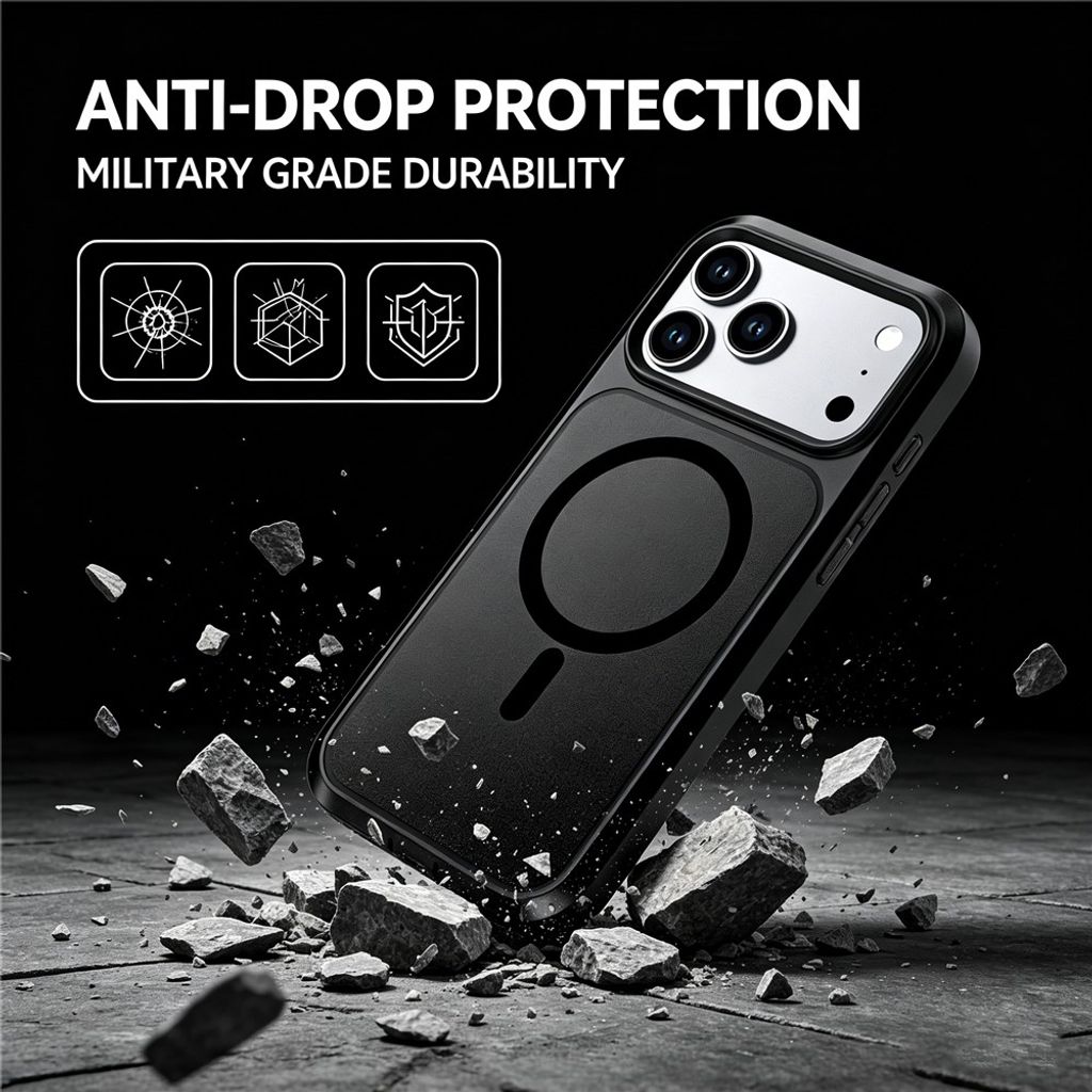 iPhone 18 Pro/17 Pro MagSafe Cover Stødsikkert - Sort