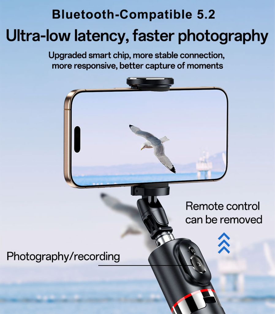 YESIDO SF30 Pop Up Tripod Udtrækkelig Selfiestang – 1,7 m